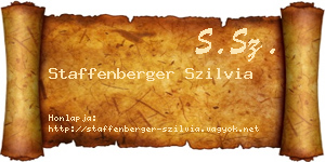 Staffenberger Szilvia névjegykártya
